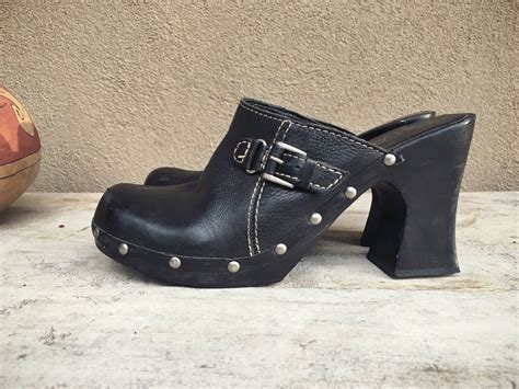 black studded clogs